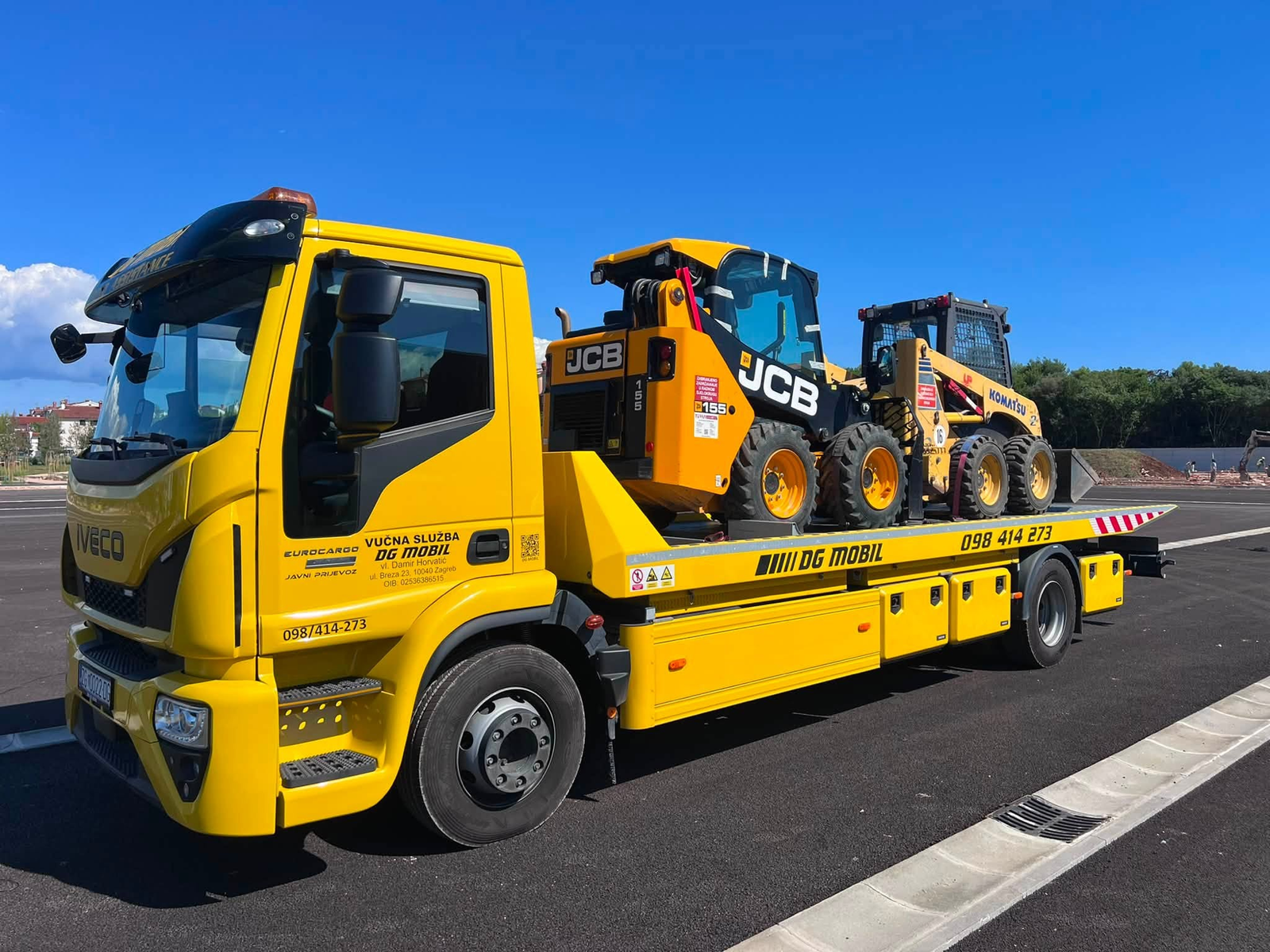 Prijevoz radnih strojeva JCB i Komatsu — DGMOBIL